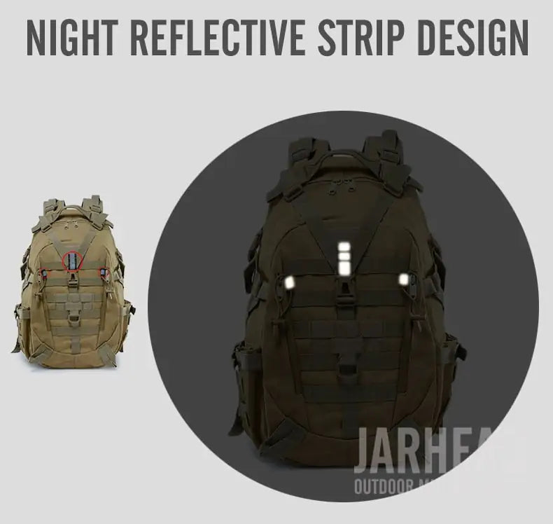 JARHEAD MOLLE Military Backpack-Waterproof Hiking Survival Reflective Bag