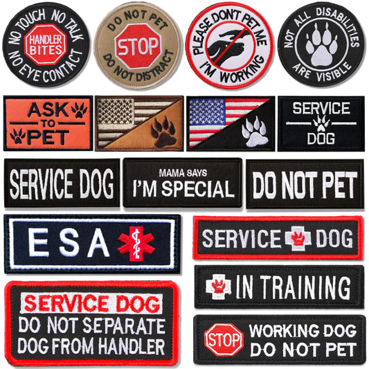 16 PCS Service Dog Patches