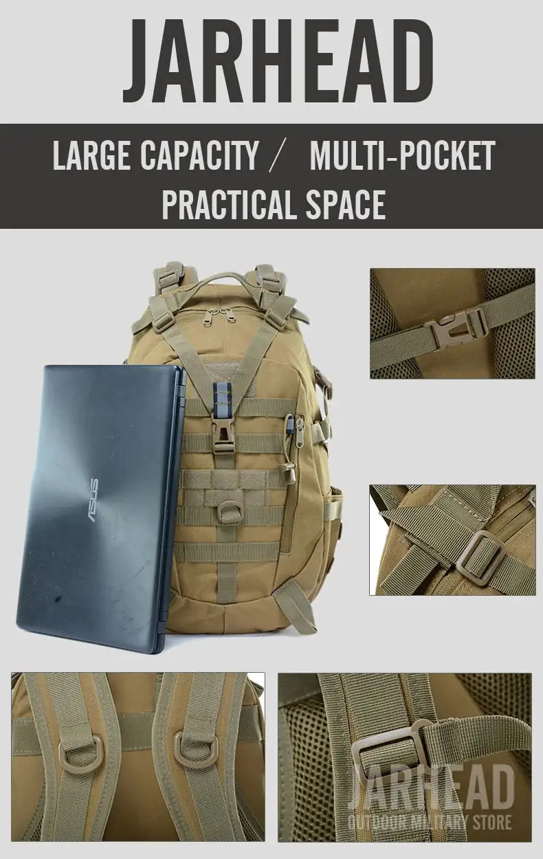 Mochila militar impermeable, bolsa reflectante de supervivencia para senderismo