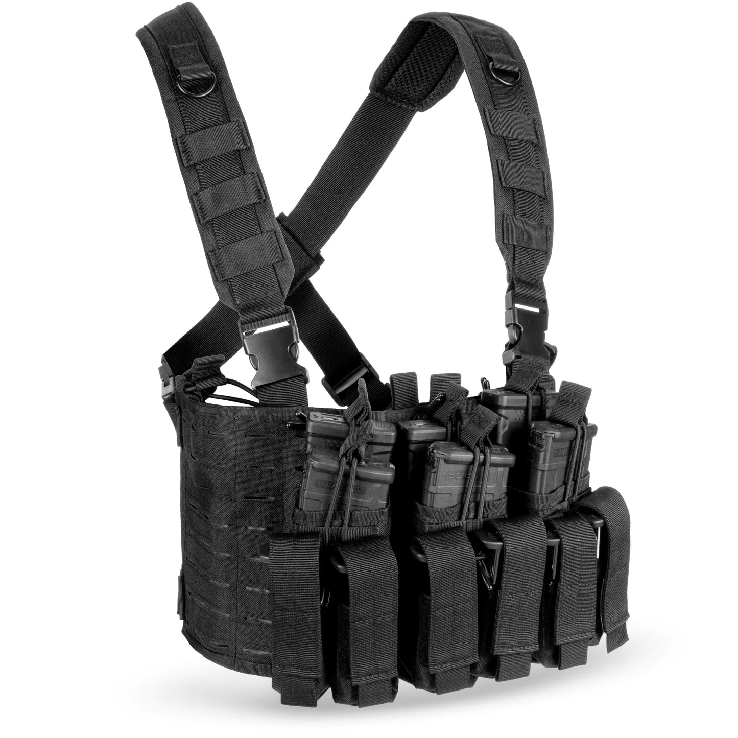 Chest Rig Vest Kangaroo Magazine Pouch Military Recon Harness Airsoft - MOLLE