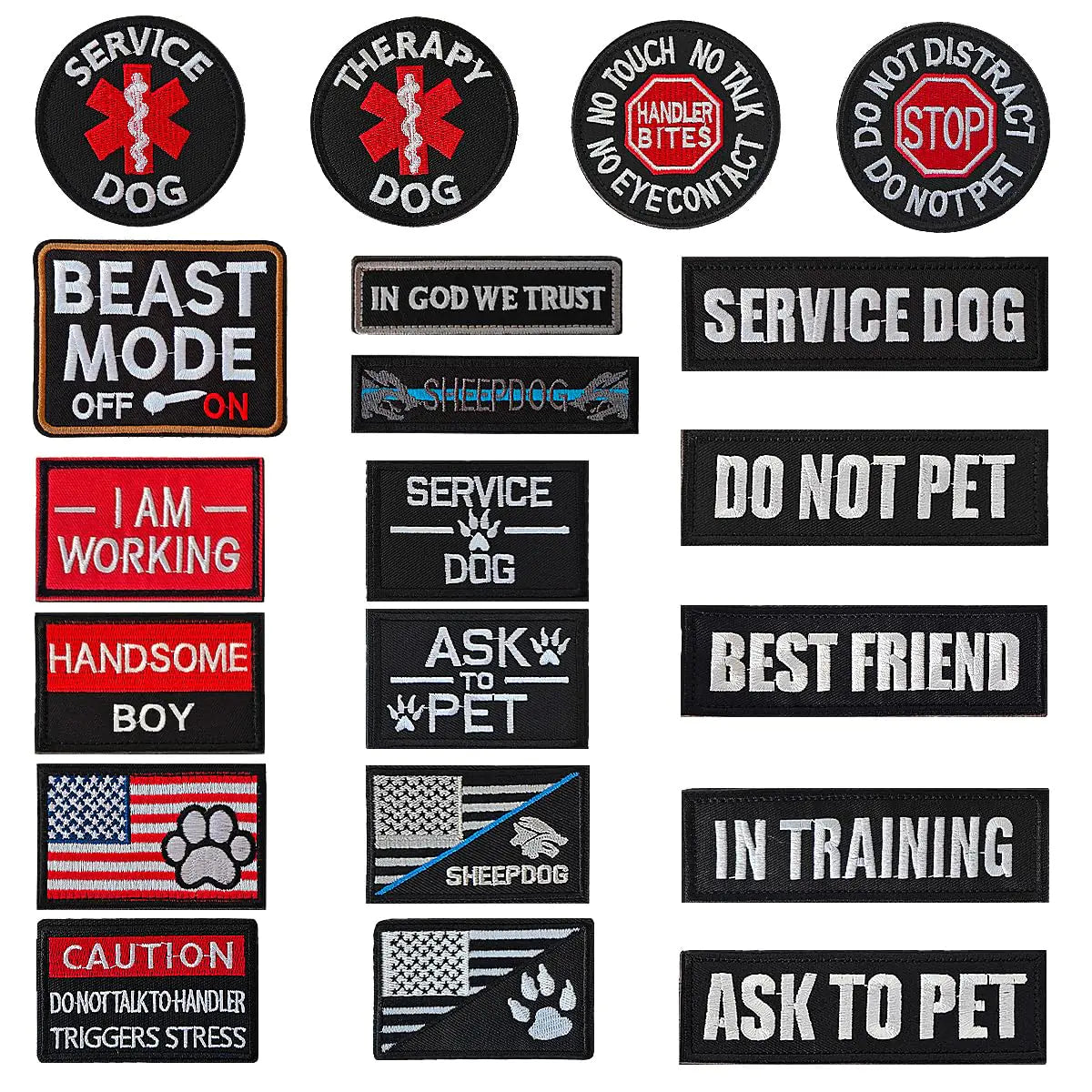 20 PC Service Dog Patches